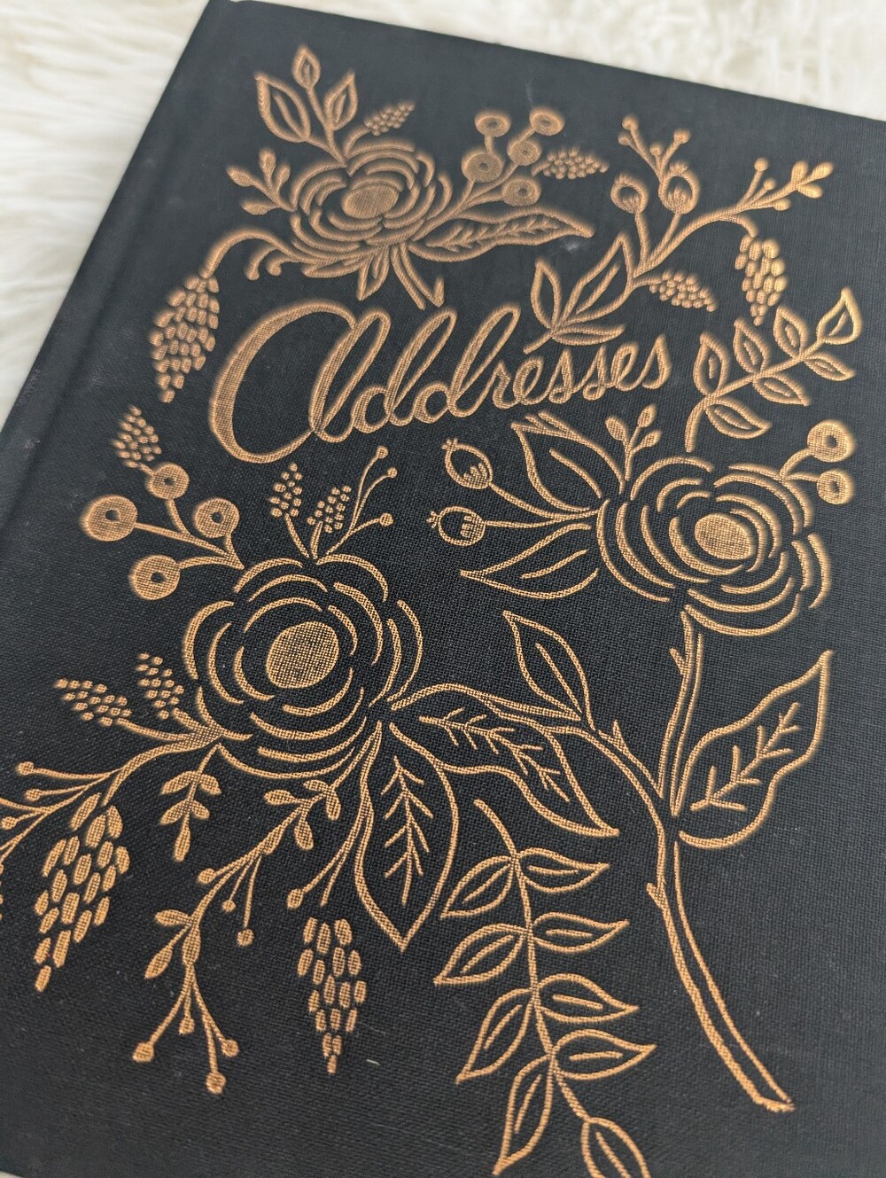 NEW Rifle Paper Keepsake Address Book Embossed Gold Cursive